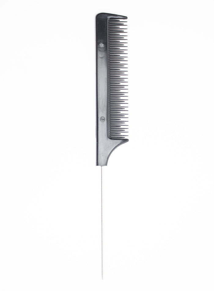 black (1 dozen) / metal tail teasing comb / 8"