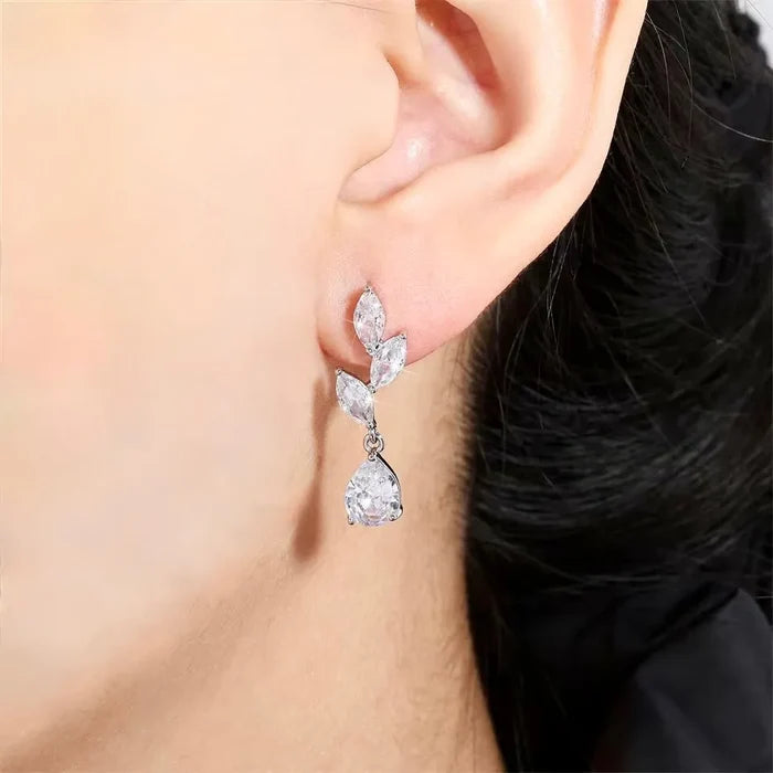 Bridal Jewelry Sets - Cubic Zirconia Bridal Bracelet and Earrings Set - Available in Silver, Rose Gold and Yellow Gold