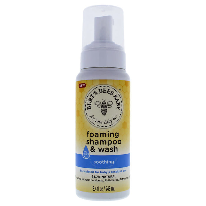 Burt's Bees Baby Sensitive Foaming Shampoo and Wash, Fragrance Free, Tear Free, 8.4 oz