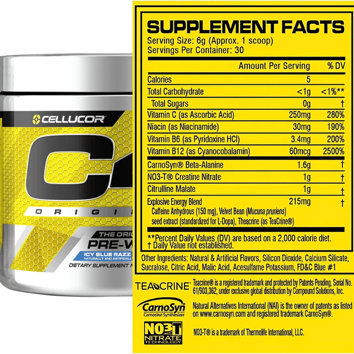 C4 Original Pre Workout Powder Icy Blue Razz Flavor – 30 Servings - Beauty Tribe