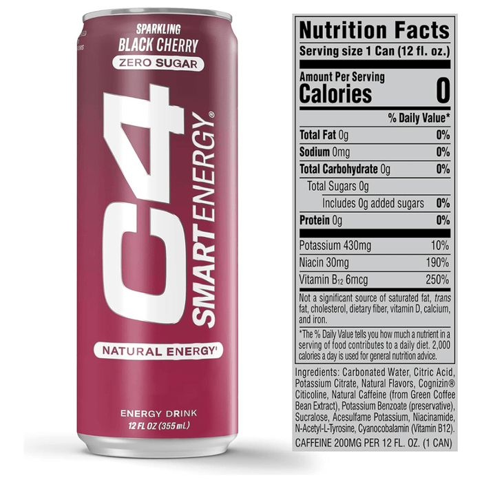 C4 Pre Workout Energy Drink Black Cherry Flavor - Beauty Tribe