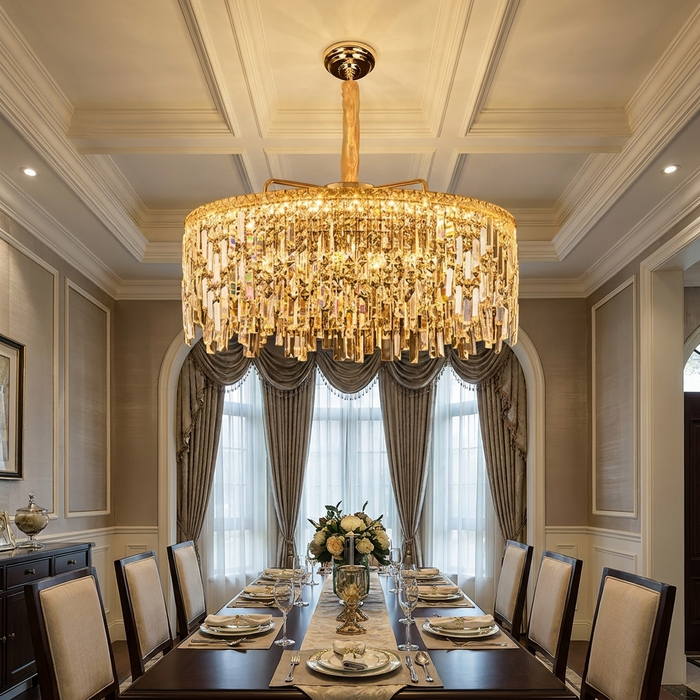 Ceiling Mounted Modern Gold Crystal Chandelier~4804