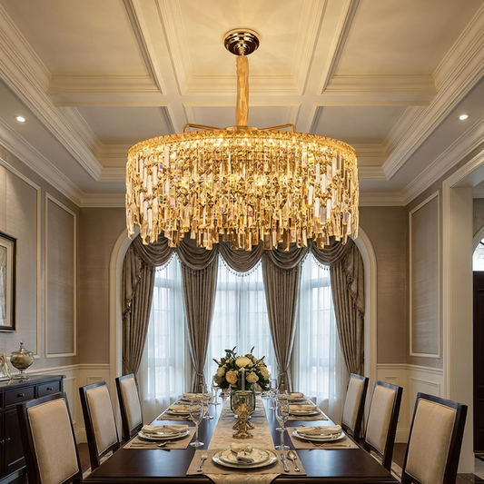 Ceiling Mounted Modern Gold Crystal Chandelier~4804