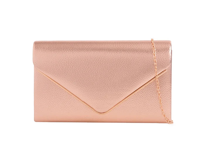 Champagne Gold Trimmed Clutch Bag