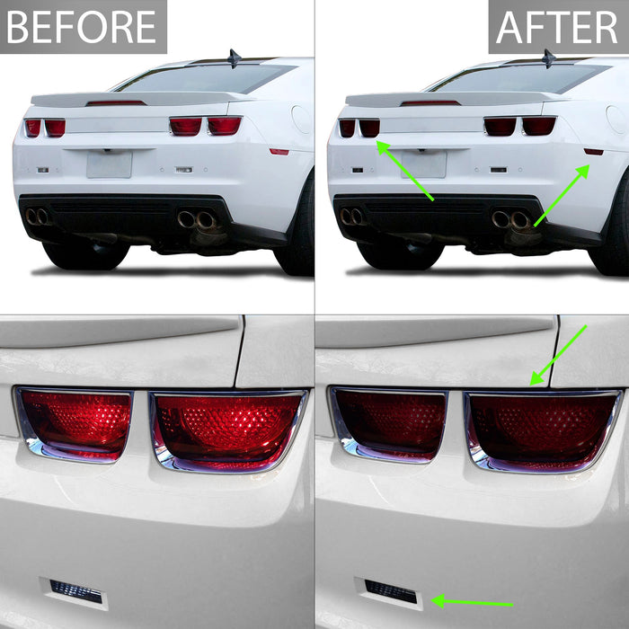 Tail Light Sidemarker Reflector Precut Smoke Tint Kit Overlay Film Fits Chevy Camaro 2010 - 2013 - Bogar Tech Designs