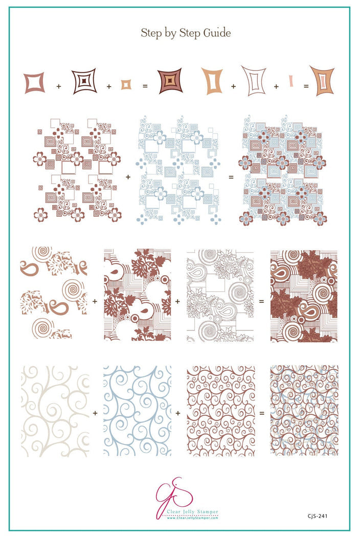 CjS-241 Funky Floral   |  Clear Jelly Stamping Plate