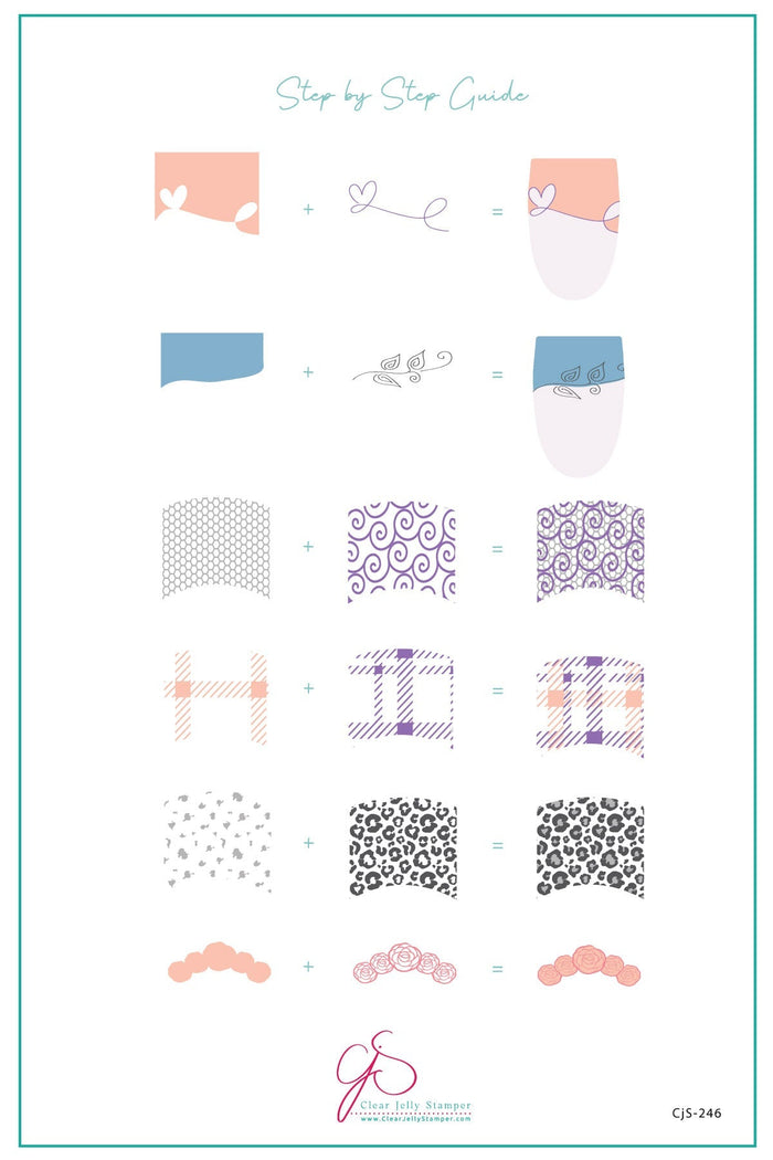 CjS-246 French Mani Maxi | Clear Jelly Stamping Plate