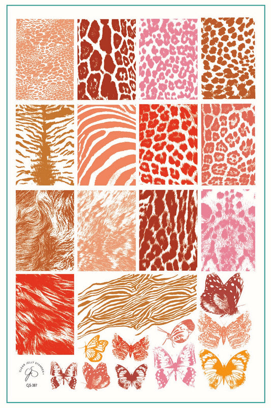 CjS-387 - Fur-ever Flutter  | Clear Jelly Stamping Plate