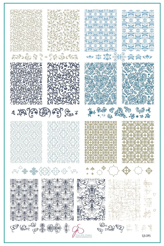 CJS-395 Twisted Elegance | Clear Jelly Stamping Plate