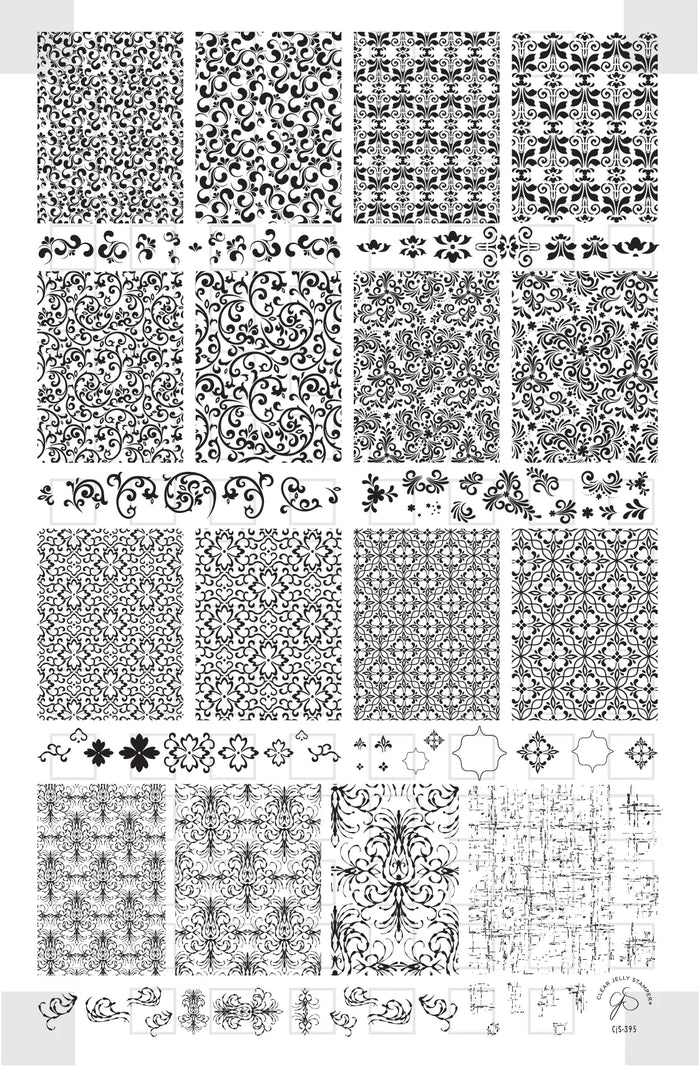 CJS-395 Twisted Elegance | Clear Jelly Stamping Plate