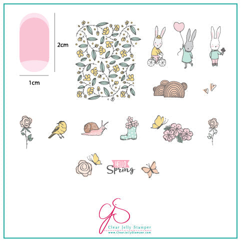 CJSH-051  Hippity Hoppity  |  Clear Jelly Stamping Plate