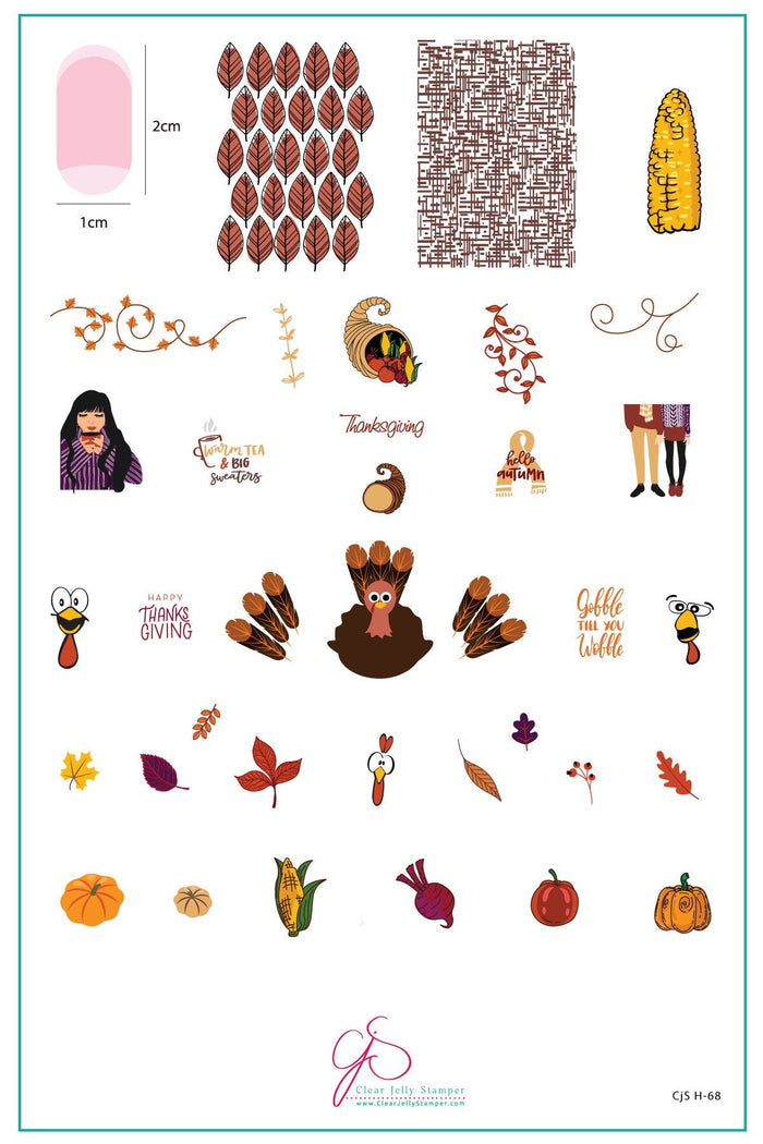 CjSH-068 Gobble Till You Wobble |  Clear Jelly Stamping Plate