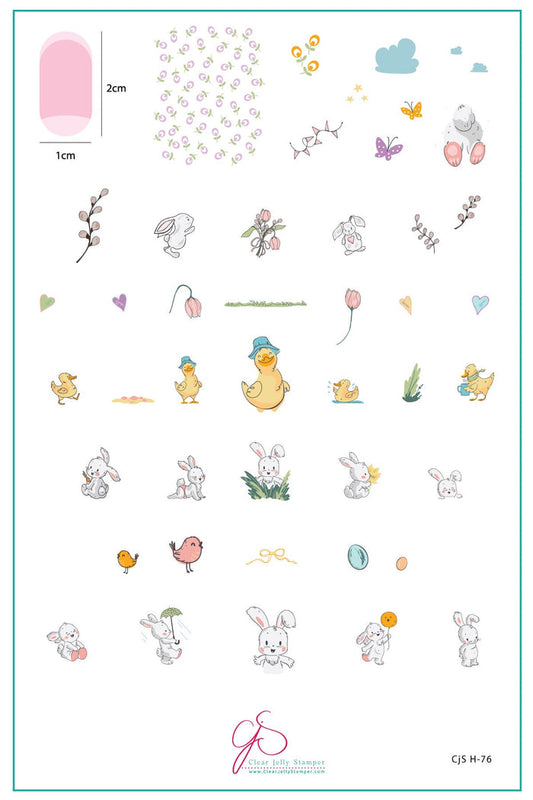 CJSH-076 Fuzzy Easter |  Clear Jelly Stamping Plate