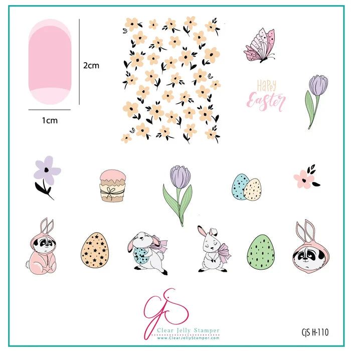 CjSH-110 - Tulip Tails |  Clear Jelly Stamping Plate