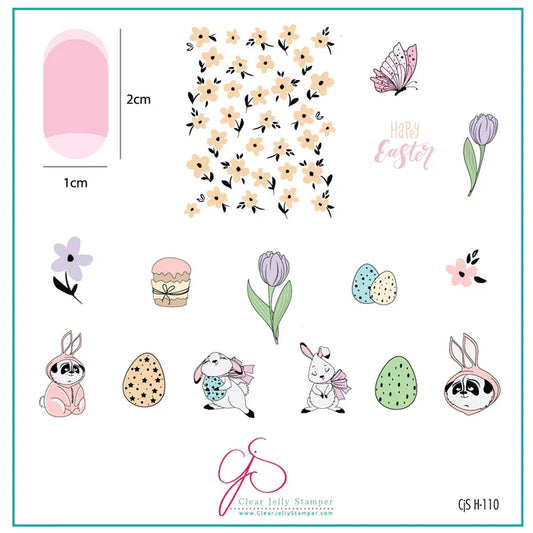 CjSH-110 - Tulip Tails |  Clear Jelly Stamping Plate