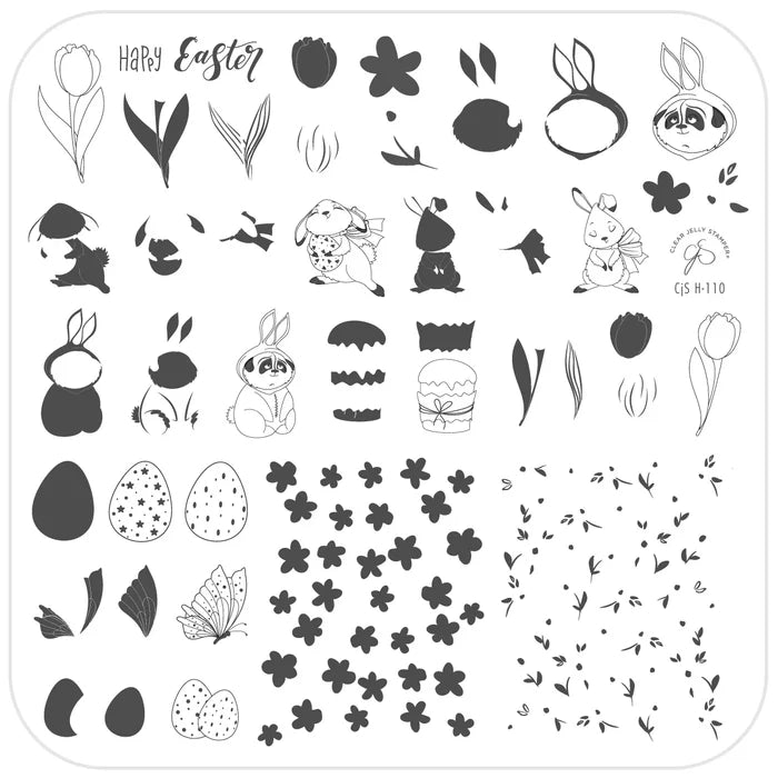 CjSH-110 - Tulip Tails |  Clear Jelly Stamping Plate