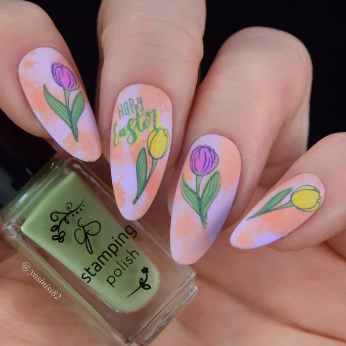 CjSH-110 - Tulip Tails |  Clear Jelly Stamping Plate