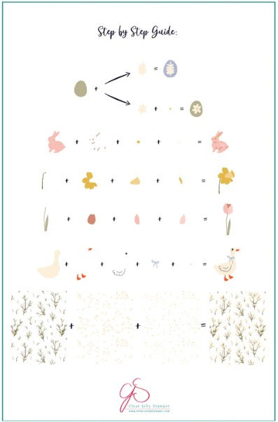 CjSH-134  Easter Meadow  |  Steel Nail Art Stamping Plate