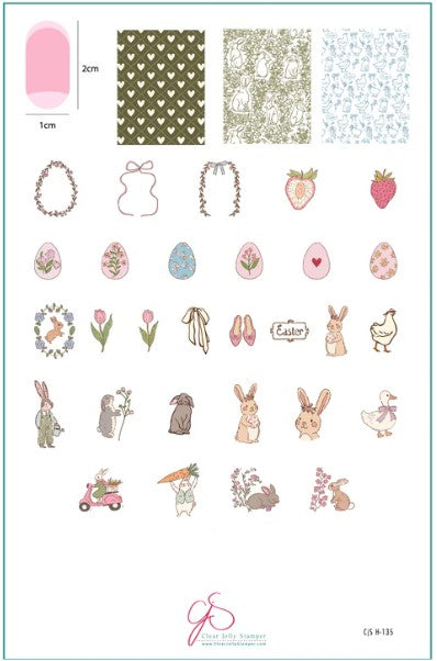 CjSH-135 Heirloom Easter  |  Steel Nail Art Stamping Plate