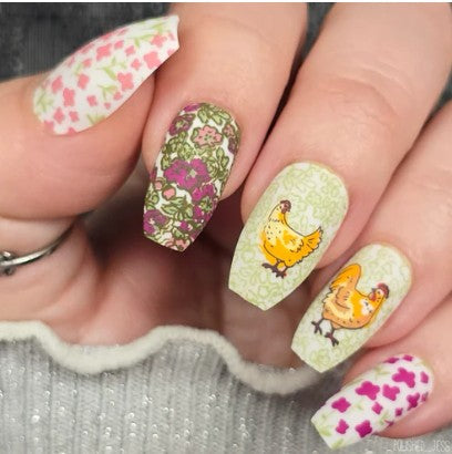 CjSH-136 Easter on the Prairie  |  Steel Nail Art Stamping Plate