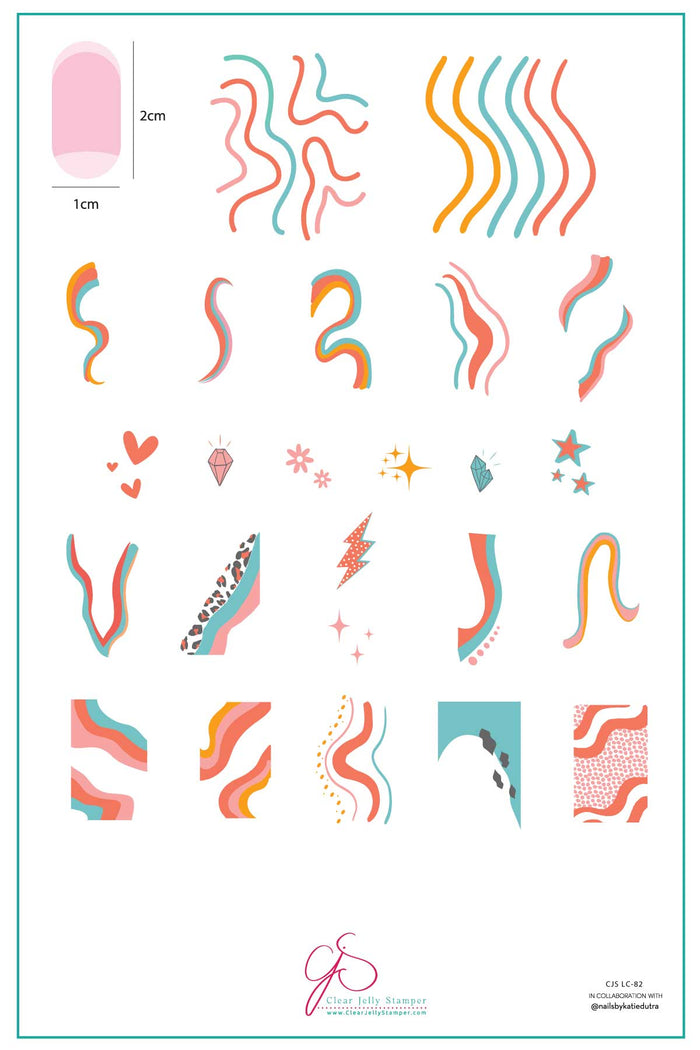 CJSLC-082 Funky Swirls | Clear Jelly Stamping Plate