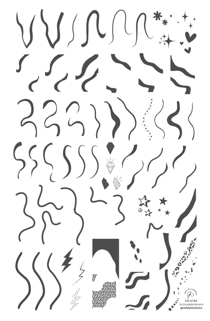 CJSLC-082 Funky Swirls | Clear Jelly Stamping Plate