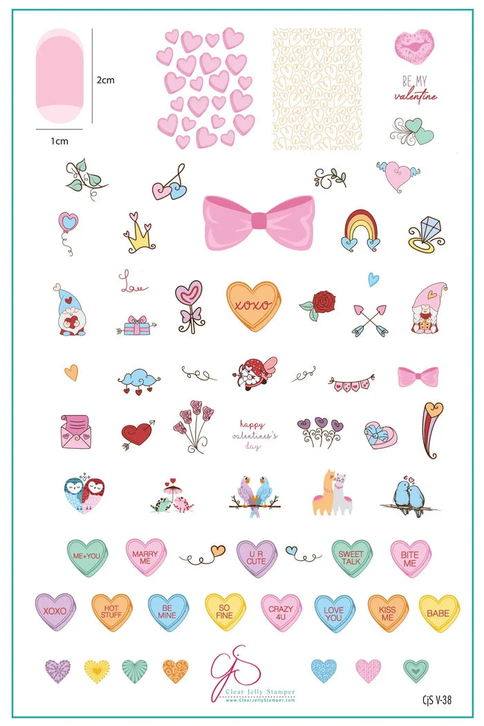 CJSV-38 Sweet Love | Clear Jelly Stamping Plate