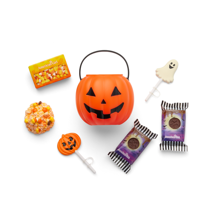 Claws & Cuddles Cat Costume & Trick-or-Treat Set Bundle for 18-inch Dolls