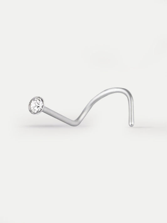 Clear Gem Nose Screw 22G | Steel-Image 1