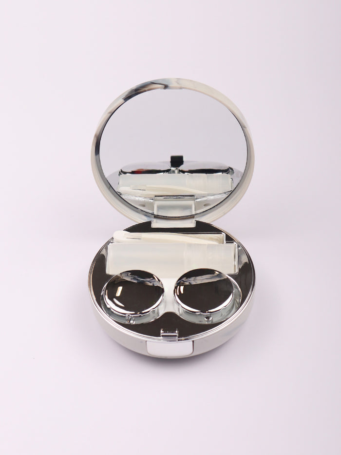Contact Lens Case - Marble Look | Silver-Image 2