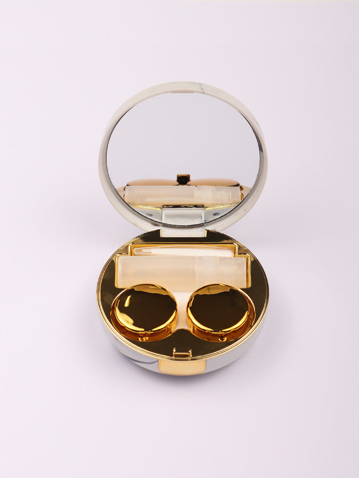Contact Lens Case - Marble Look | Gold-Image 2