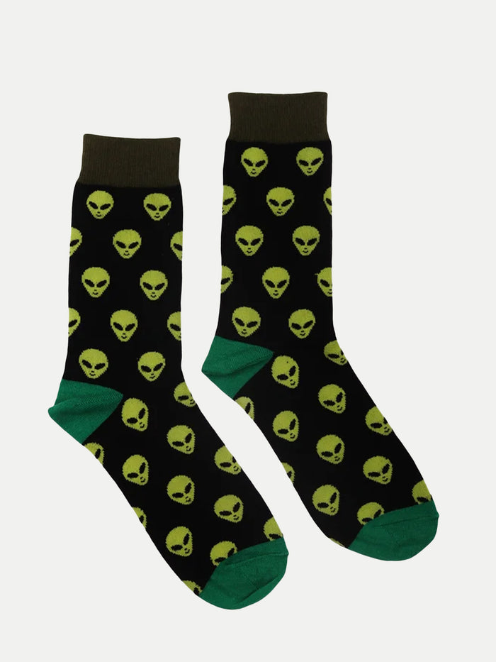 Cosmic Crew Socks | Alien Heads-Image 1