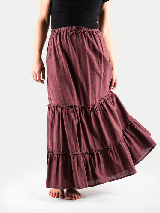 Cotton Tiered Skirt | Rose-Image 1