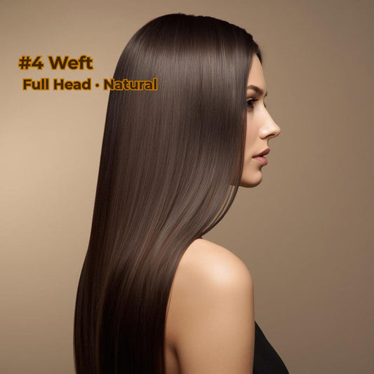 Dark Brown #4 Straight Weft Hair Extensions – 100% Remy Human Hair | 100g Bundle | 10’’–30’’ | Sew-In & DIY | Reusable