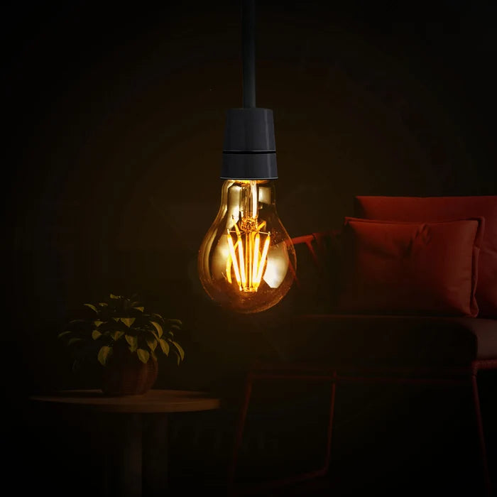 Dimmable led light filament Amber Warm white bulb_E27 A60 8W~4419