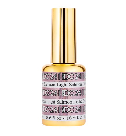 DND DC Mermaid Soak off Gel in holographic glitter - #241 Light Salmon