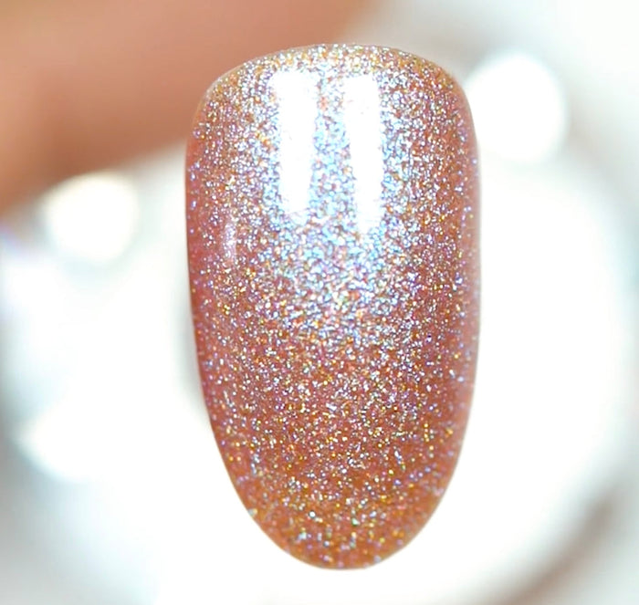 DND DC Mermaid Soak off Gel in holographic glitter - #241 Light Salmon