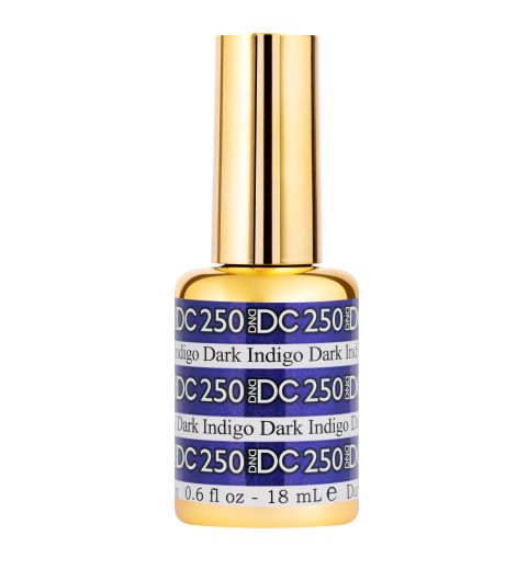 DND DC Mermaid Soak off Gel in holographic glitter - #250 Dark Indigo