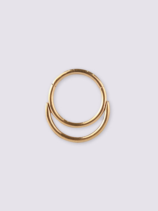Double Hoop Hinged Ring 18G | Gold-Image 1