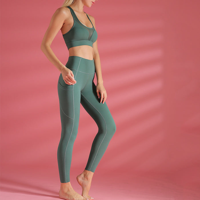 Women wearing nylon compression tights reversible activewear