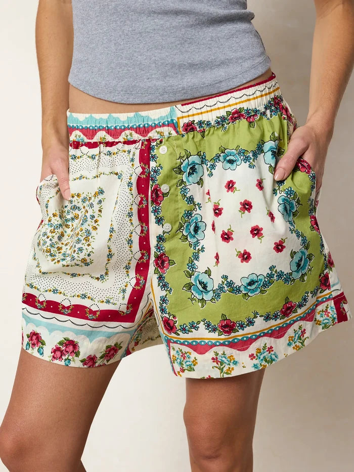 Dream On Cotton Boxer Shorts - Pink Handkerchief-view 1
