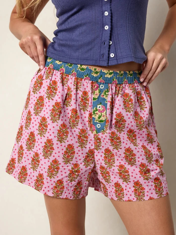 Dream On Cotton Boxer Shorts - Pink Polka Dot-view 1