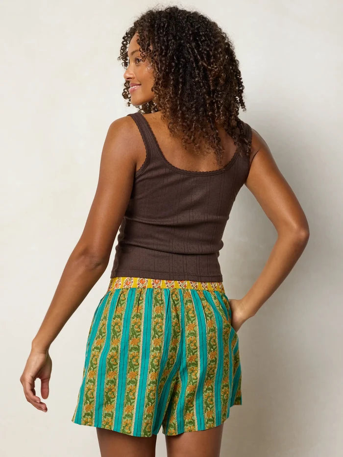 Dream On Cotton Boxer Shorts - Teal Vines-view 4