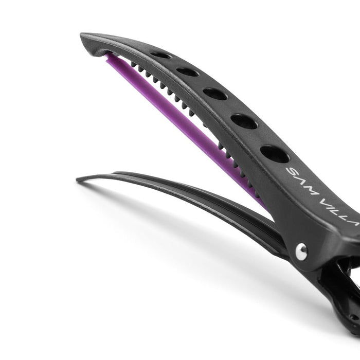 Sam Villa Dry Sectioning Clips, professional hair sectioning clips with silicone band for ultra-secure non-slip grip, no crease or marks, perfect for dry cutting, styling, and clean sectioning on all hair types including fine, coarse, and curly, essential salon-quality hair clips for stylists