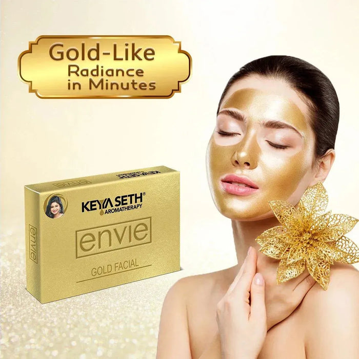 Envie Gold Facial Kit- White & Bright, Instant Radiance Shine & Youthful Glow for Women All Skin Types - Keya Seth Aromatherapy
