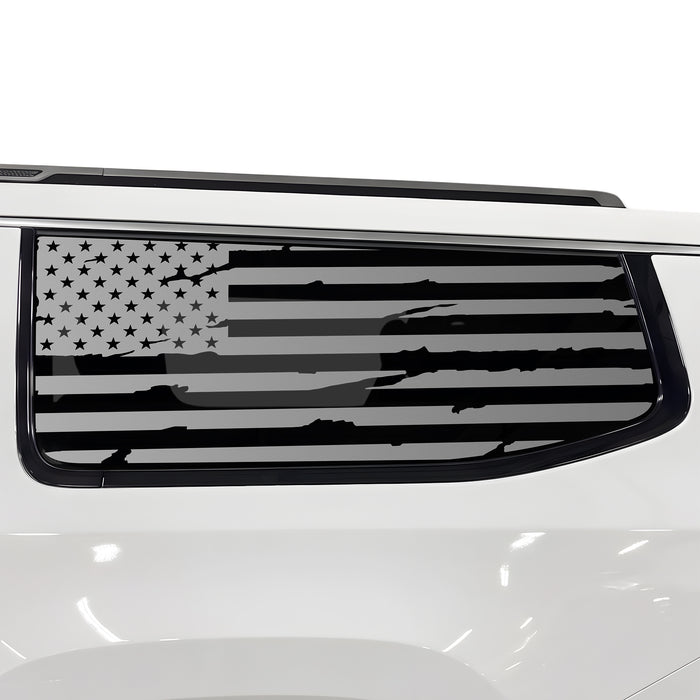 Fits Jeep Grand Wagoneer L 2022-2027 Quarter Window American Flag Vinyl Decal Stickers - Bogar Tech Designs