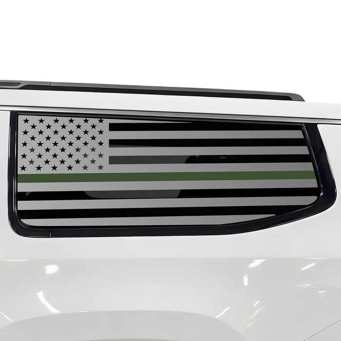 Fits Jeep Grand Wagoneer L 2022-2027 Quarter Window American Flag Vinyl Decal Stickers - Bogar Tech Designs