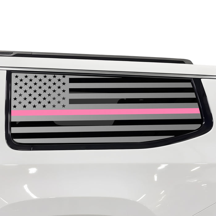 Fits Jeep Grand Wagoneer L 2022-2027 Quarter Window American Flag Vinyl Decal Stickers - Bogar Tech Designs
