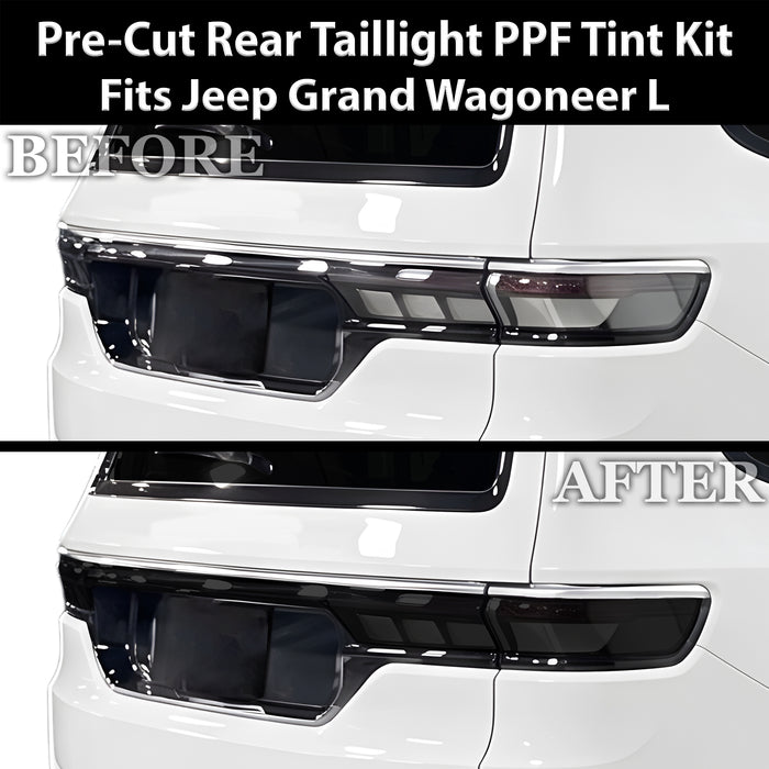 Fits Jeep Grand Wagoneer L 2026-2027 Full Headlight Taillight Precut Smoked PPF Tint Kit Film Overlay  - Bogar Tech Designs
