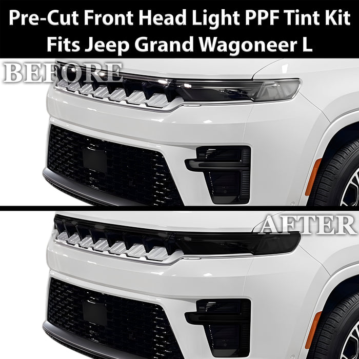 Fits Jeep Grand Wagoneer L 2026-2027 Full Headlight Taillight Precut Smoked PPF Tint Kit Film Overlay  - Bogar Tech Designs